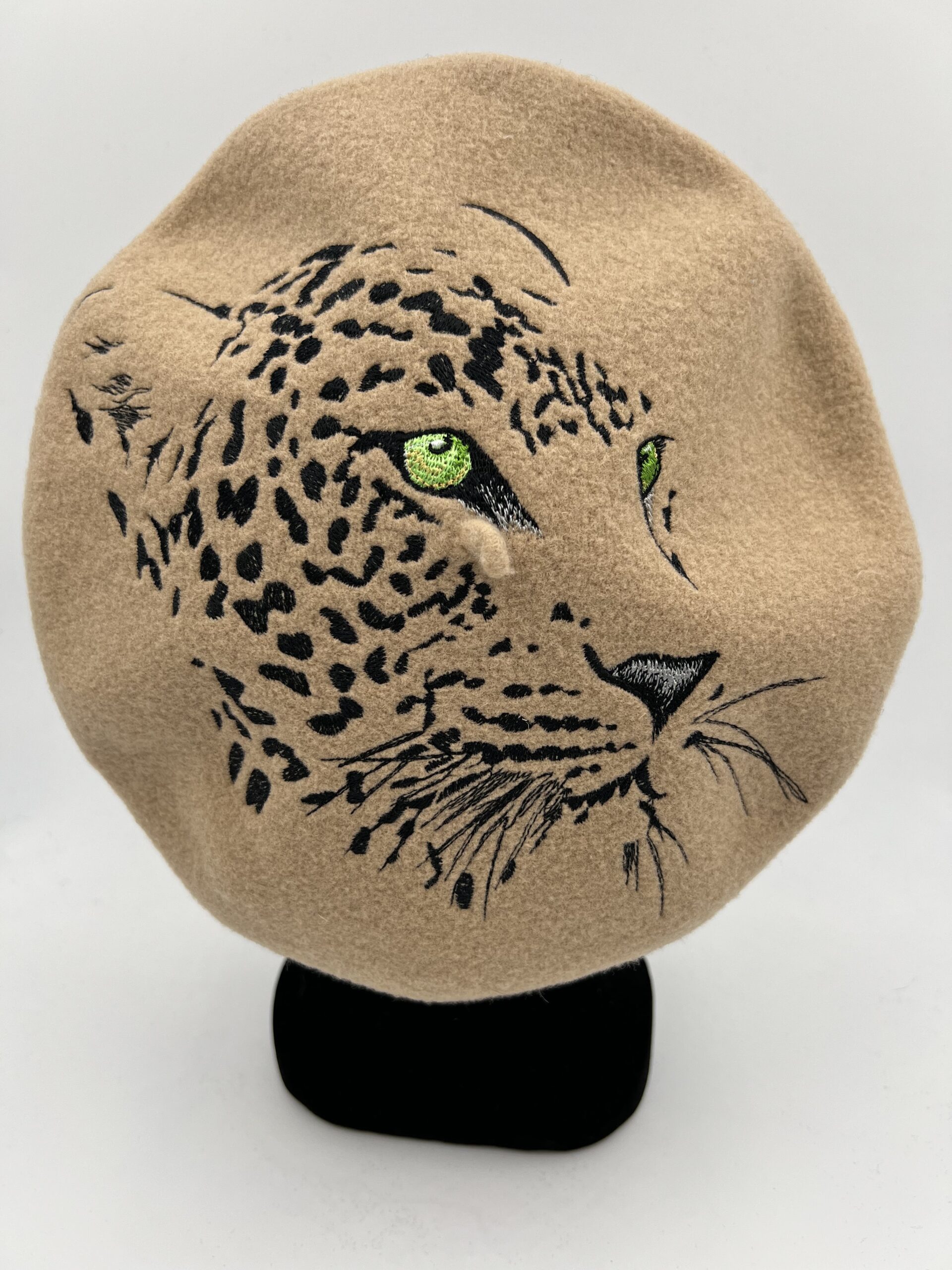 Béret Femme Imprimé Léopard - Style Vintage Et Réglable - Tissu Coton Mélangé - Lavable à La Main